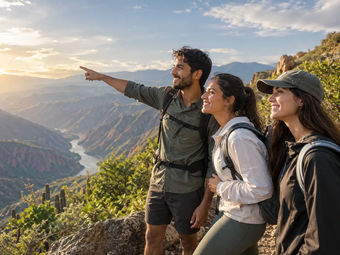 Amigos viviendo una aventura al aire libre